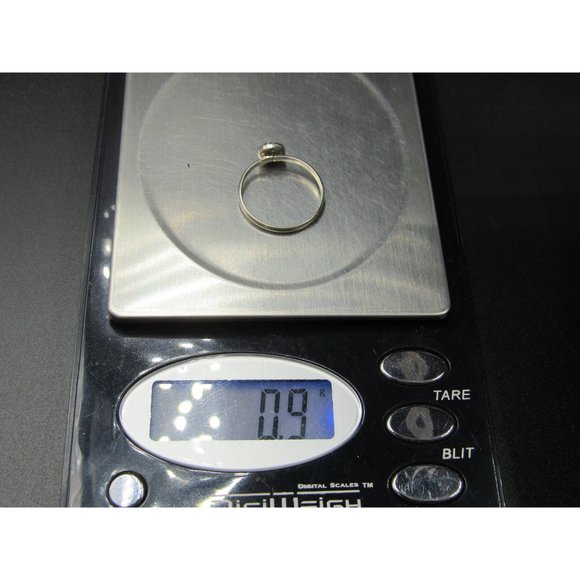 Size 6 Sterling Silver Dainty Round White Shell Band Ring Vintage Statement - Picture 6 of 6